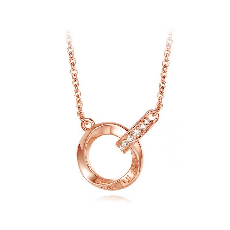 Collier couple entrelacé, tendance cadeau commémoratif d'amour lointain, chaîne de clavicule pour homme et femme