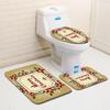 Christmas Bathroom Floor Mat Toilet Three-Piece Set