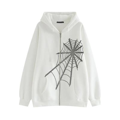 Spring And Autumn Printed Women's Long Sleeve Pullover Sweater Loose Zipper Casual Street Top