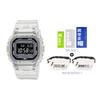 Casio retro classic small square waterproof quartz movement resin strap Japanese and Korean watch men's watch white dial DW-B5600G-7PR