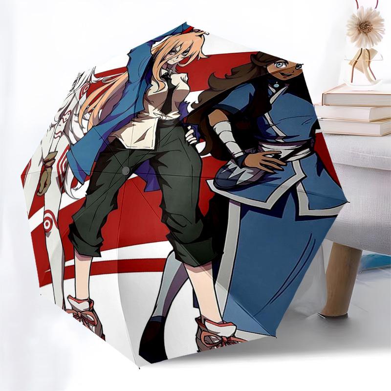1pc Outdoor Umbrella with Anime Characters, Automatic Opening/Closing, Portable 3-Fold Design, 8-Rib Iron Frame - Perfect Gift for Fans, Traveler