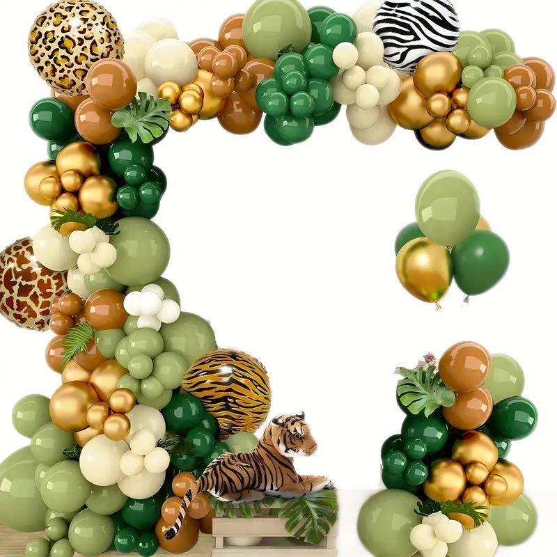 127-Piece Jungle Animal Balloon Arch Kit with Tiger and Leopard Prints