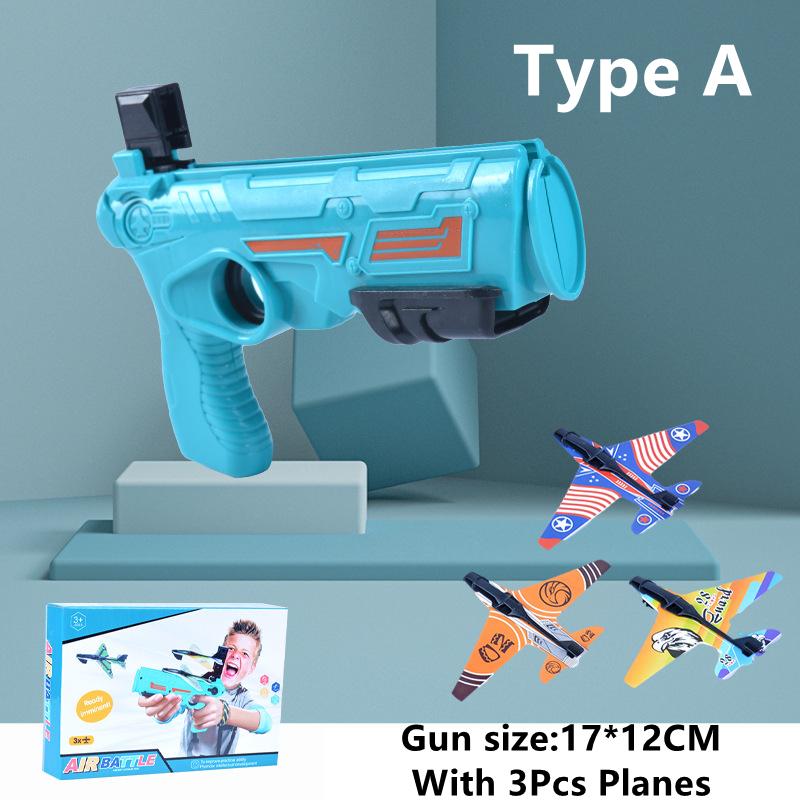 Outdoor Airplane Launcher Toys For Boys Catapult Gun Foam Glider Flying Plane Toy Summer Game Gifts For Kids Novelty & Gag Toys