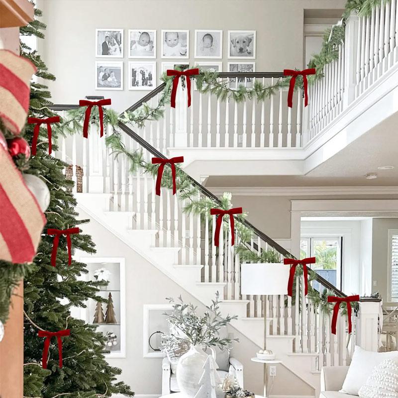 12PCS Velvet Bows Vintage DIY Christmas Tree Decoration Ribbon Bow Cable Tie Gift Wrapping Bows Christmas Decorations Sale 2026