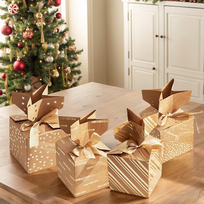 2PC/3PC/4PC Christmas Gift Box Set New Year Bronzing Pillow Box Graduation Ceremony Paper Christmas