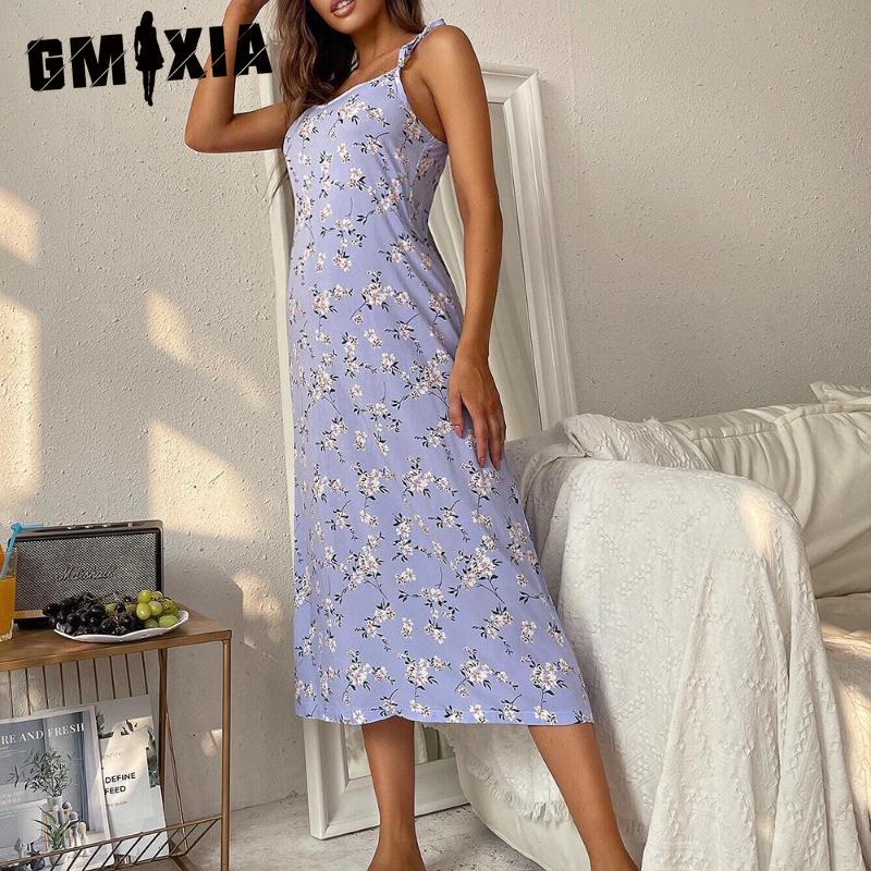 

GMXIA Home Pajamas Women s Summer Mid-length Sexy Halter Nightgowns XL