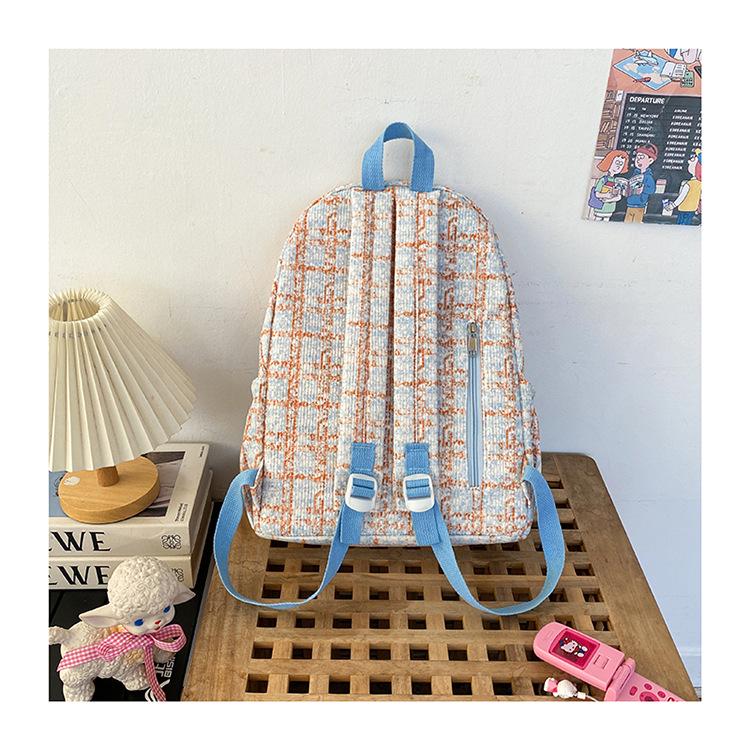 Plaid Cute Japanese Backpack for Girls - Versatile Travel & College Bag
