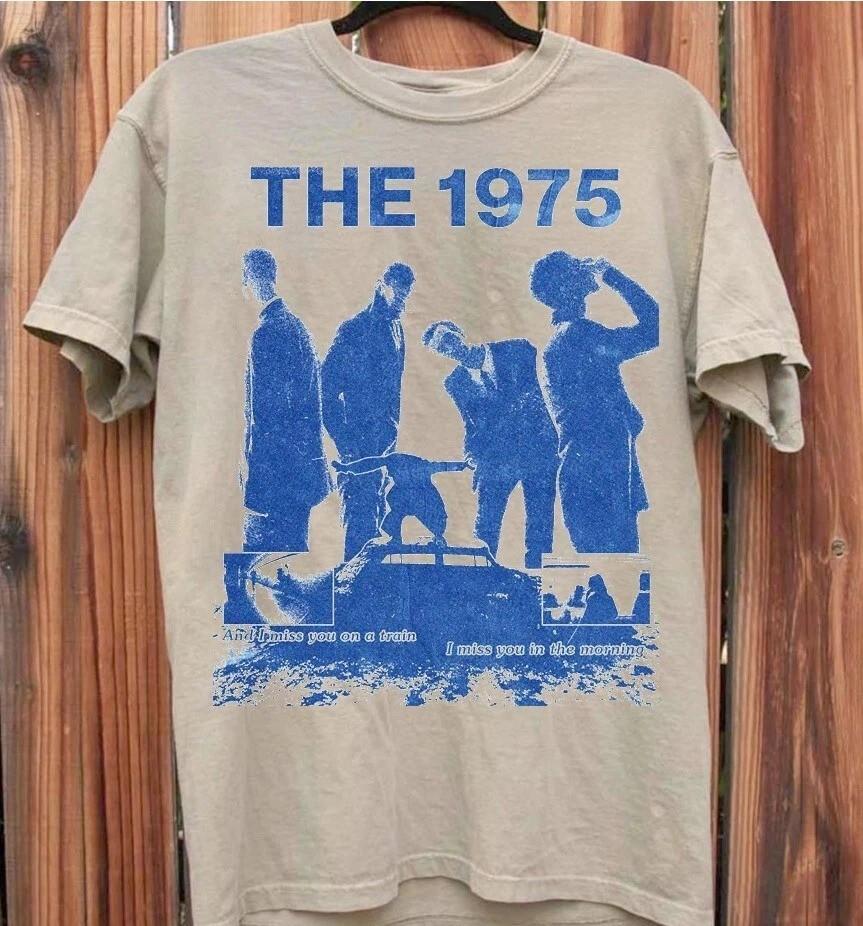 

The 1975 Rock Concert Tour Poster Short Sleeve Sand Color T shirt Unisex T-Shirt XXL