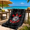 Sport Club Football Crest Printed Microfiber Beach Towel, Soft And Absorbent, Quick-Dry, Ideal for Summer Travel, Beach Essential, Swimming Pool