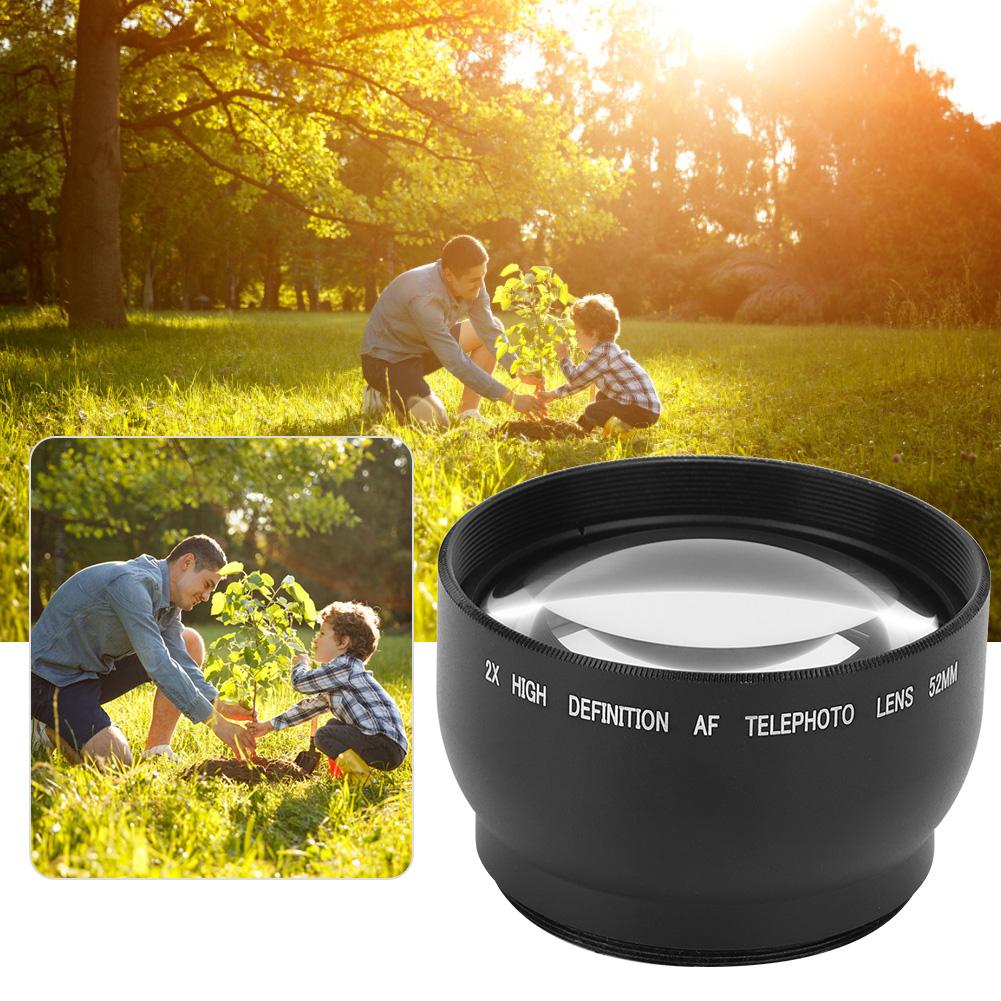 52MM 2X Aluminum Alloy Magnification Additional Lens for All 52MM Diameter Camera Lenses
