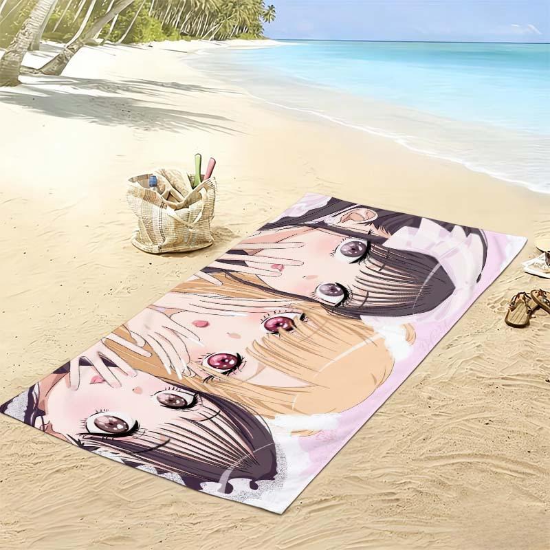 My Dress-Up Darling Marin Kitagawa Anime Beach Towel Microfiber Soft Quick Dry Kawaii Bath Towel For Bathroom Swimming Outdoor