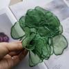 10Pcs Green Semi Transparent Embroidered Lace Flowers Patches Applique Clothing Patch Decoration
