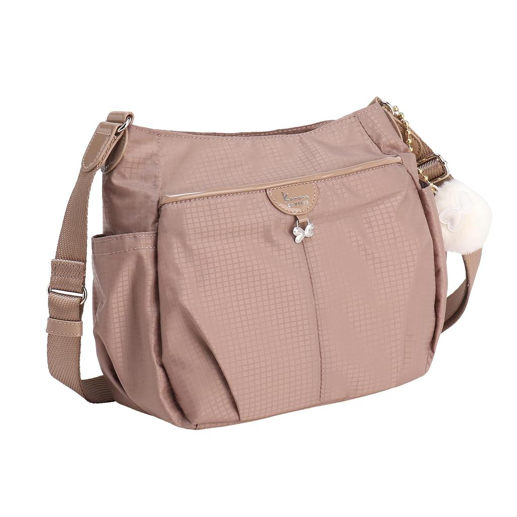 Kanana Project Collection Cheri Lightweight Shoulder Bag with Bottle Beige Holder, No. 17942, Women's,