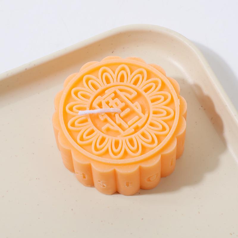 

Праздник середины осени Форма лунного пряника Ароматическая свеча Креативная атмосфера Сувенир Ароматическая свеча Украшение для дома Wuren Mooncake Single Pack