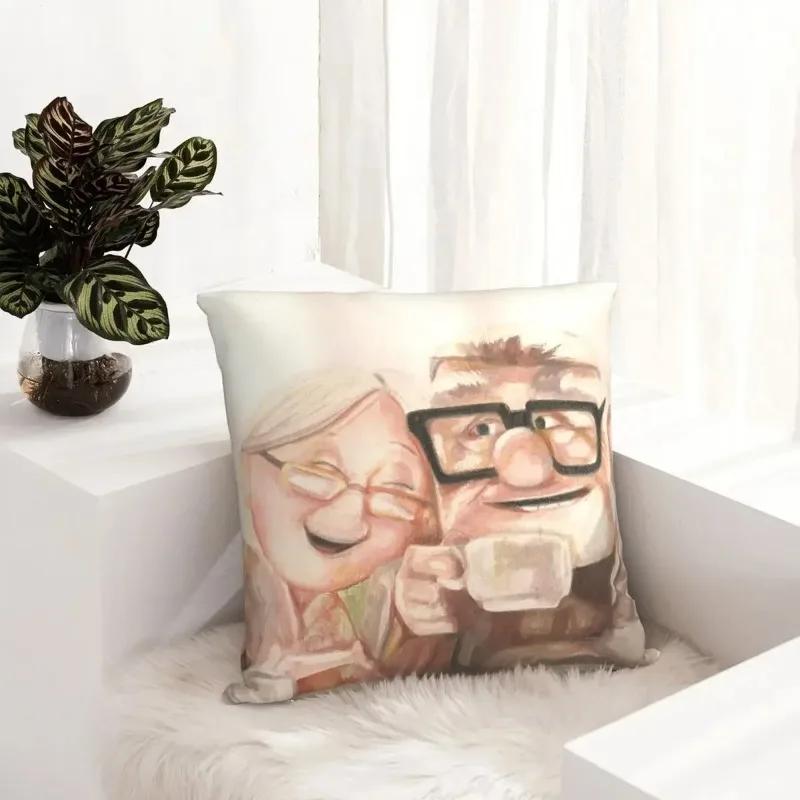 Up Movie - Carl And Ellie Square Pillowcase Cushion Cover funny Zipper Home Decorative Polyester Pillow Case Sofa Seater Simple