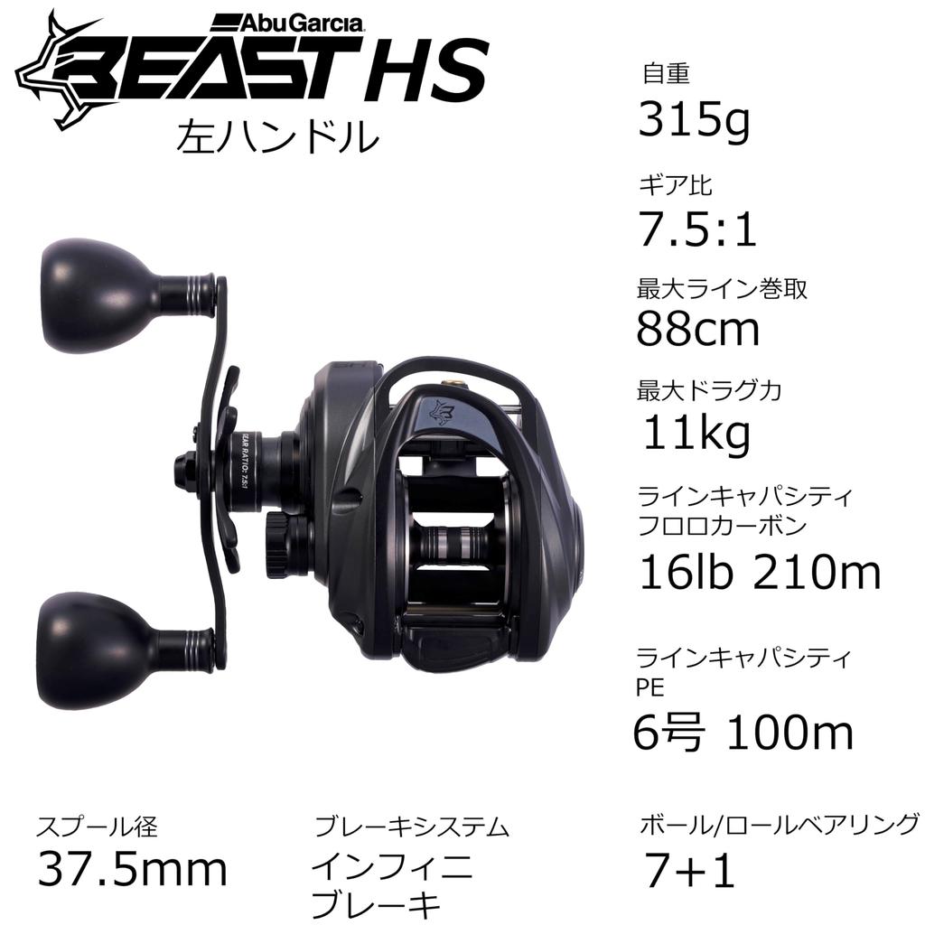 Abu Garcia Beast LP Beast 300 High Gear Baitcasting-Rolle Low Profile Bass Salzwasser Monsterfisch Big Game Linkshand