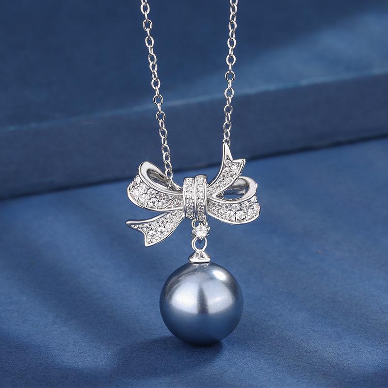 2026 New Huabi Jewelry Copper Bottom Gold-plated Pearl Temperament Bow Set Women s 14-12mm