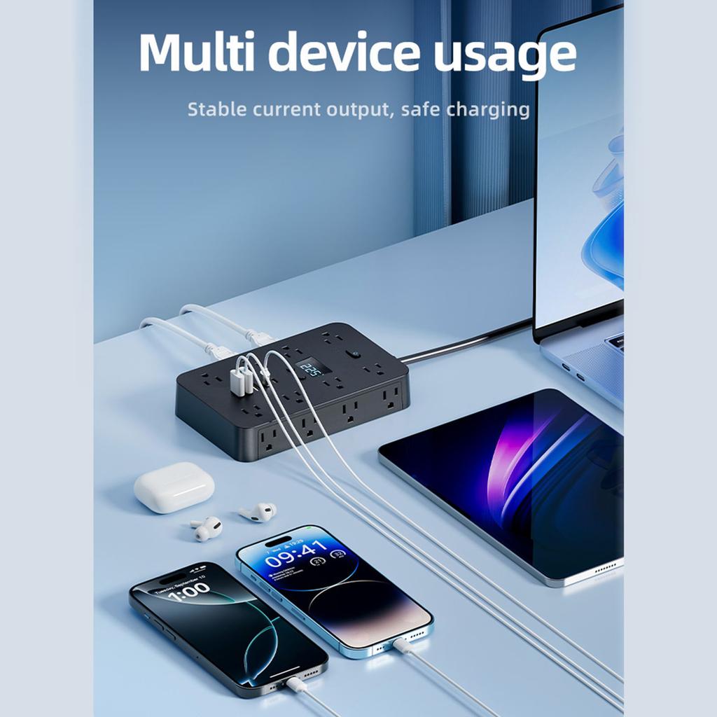 Household 16 Outlets Extender Double Side Outlet Power Strips With USB Port Desk Charging Station for Multiple Devices