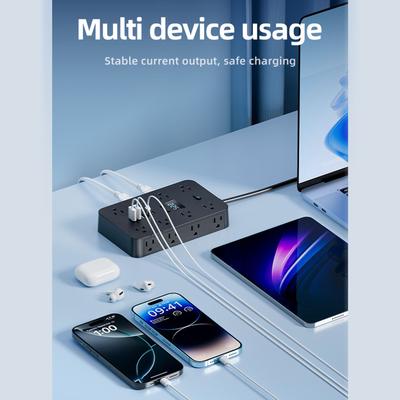 Household 16 Outlets Extender Double Side Outlet Power Strips With USB Port Desk Charging Station for Multiple Devices