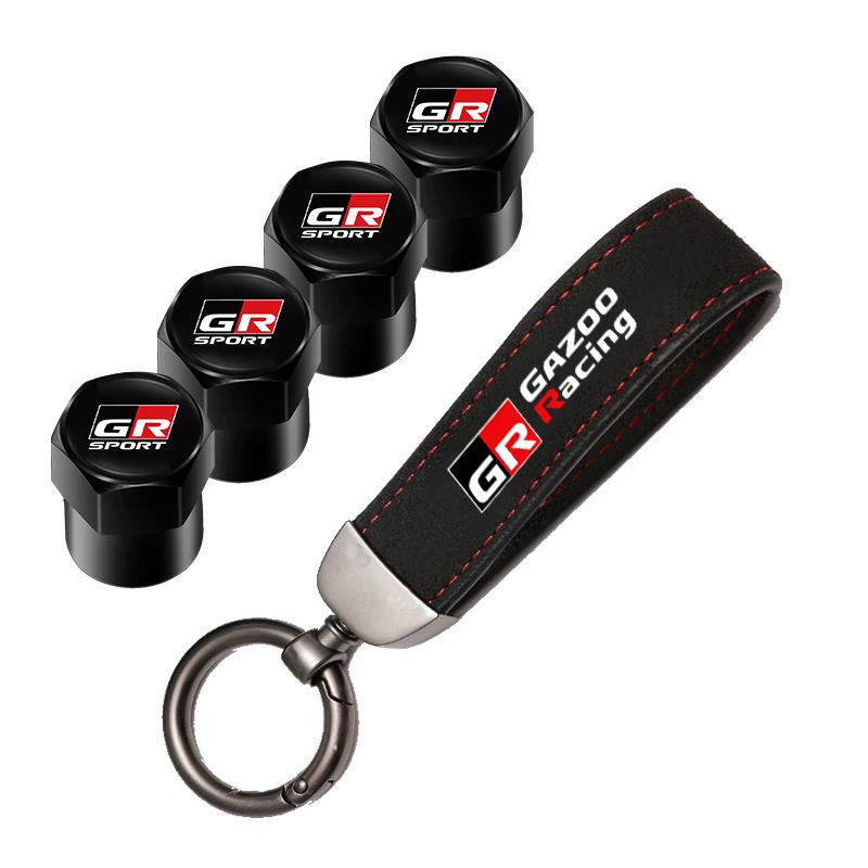 2026 Neu Für Toyota Toyota Auto Reifen Rad Ventilkappen Abdeckung Wildleder Auto Schlüsselanhänger Ring Schlüsselanhänger Für Toyota GR Corolla Yaris Aygo Pr