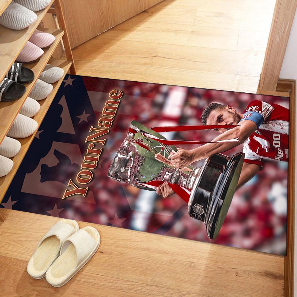 Atletico Madrid Customize Text Floor Mat Perfect for Balcony Dining Room Hallway Bedrooms Anti-slip Rug Decorate Offices Spiritual Gift