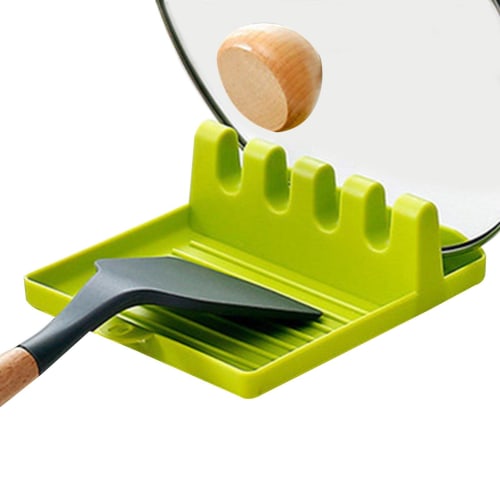 Heat-Resistant Spoon Rest with Lid Holder, Ladle Holder for Spatulas, Ladles, Spoons, and Utensils, Suitable for Kitchen Countertops, Stovetops, and D
