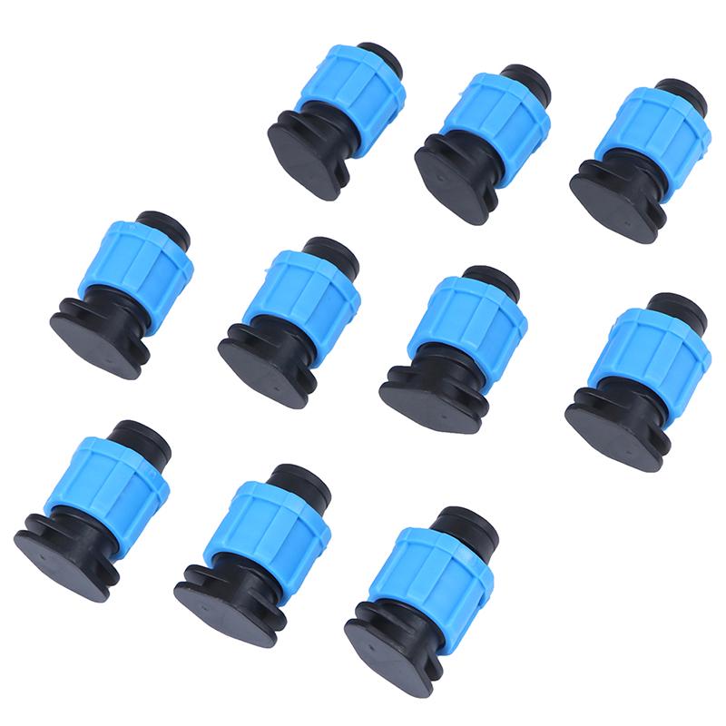 10Pcs 16Mm Drip Irrigation Tape End Plug Pipe Fitting Connectors Thread Lock