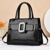 Large Capacity Women's Crossbody Bag High-quality Handbag Commuter Shoulder Bag Trendy Bright Leather Hardness Zipper Closure