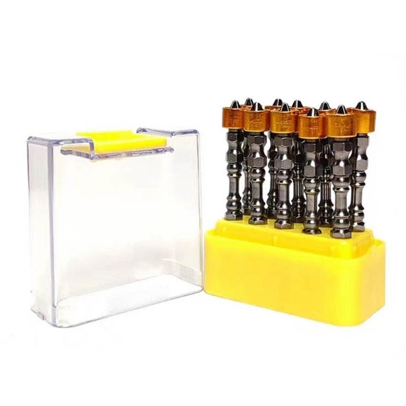 Precise 10pcs 65mm Hexagonal Shank Aluminum Circle Magnetic Screwdriver Bit Power Tool Set For Enhances Work Efficiency