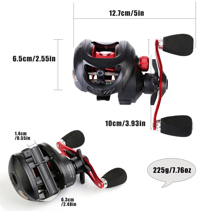 Casting Reel  Bait Casting Fishing Reel 6.3:1 Gear Ratio Stainless Fishing Reel for Fishing Tackle