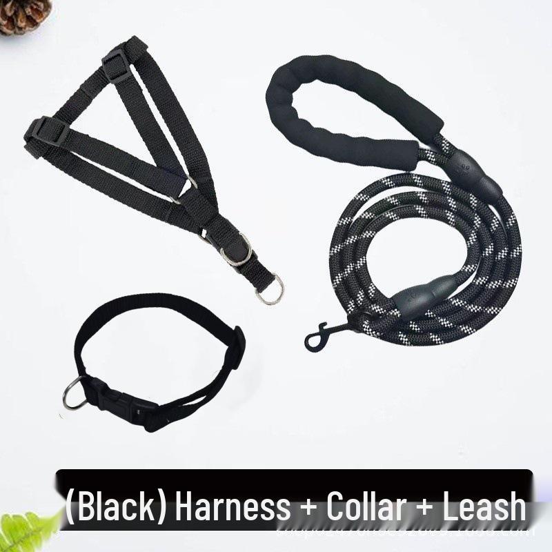 Reflective Adjustable Harness and Leash for Medium to Large Dogs - Outdoor Pet Supplies