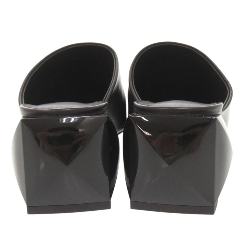 Gebrauchte AUTHENTISCHE HERMES Mules Christie Sandalen Schwarzes Leder