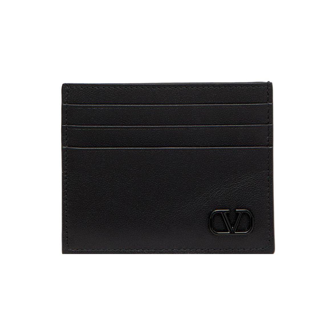 Valentino Garavani Logo Card Holder With Six Slots Men Card Holder Black 2Y2P0S49ZQU-0NO Basic Set (Bag+Dust Bag)