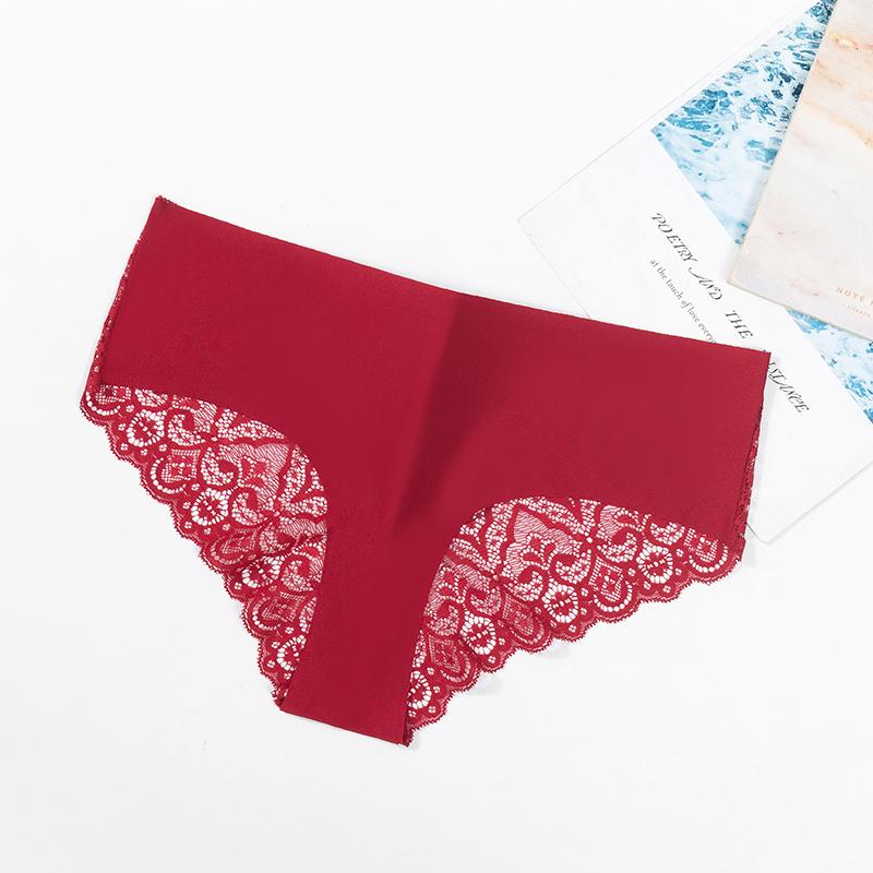 Lace Women's Panties Ice Silk Breathable Underwear Femme Sweet Briefs Sexy Lingerie Soft Comfort Underpants