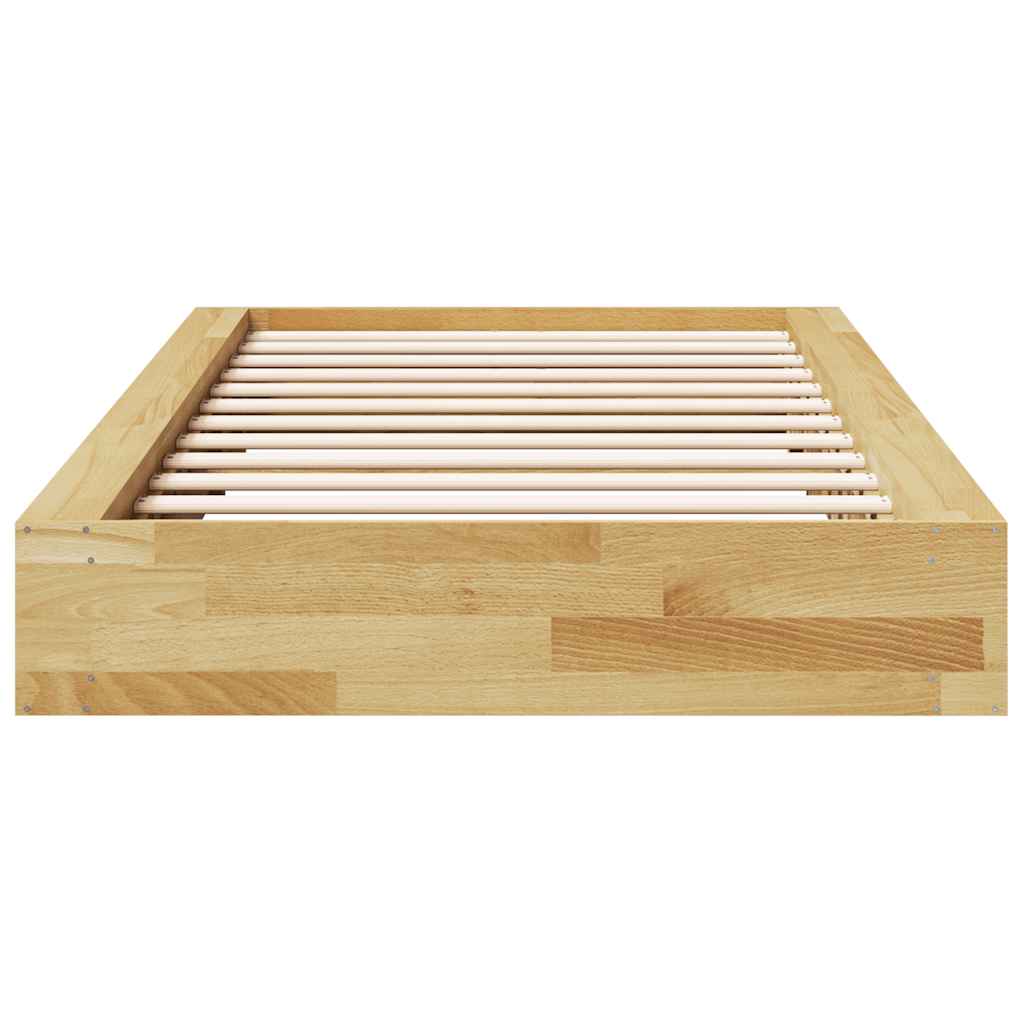 Solid Wood Bed without Mattress 75 x 190 cm Oak Wood