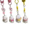 Keychain Pendant 3D Cat Beads Design Mini Size Keyring Keys Bags Phone Lanyard Versatile Hanging