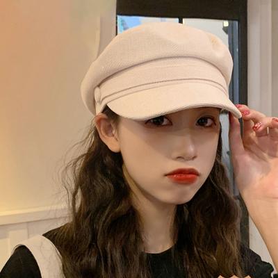 Boina para Mujer Estilo Vintage Textura Fina Color Sólido Gorra de Paperboy de 8 Paneles para Fiesta