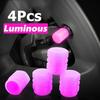 4pcs Luminous Car Tire Valve Caps Wheel Tyre Rim Stem Covers Dustproof Waterproof For Auto Motorcycle Bicy… More