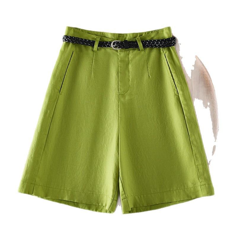 Drapey loose casual straight-leg shorts for women, summer 1116, thin high-waisted slimming versatile wide-leg five-point pants