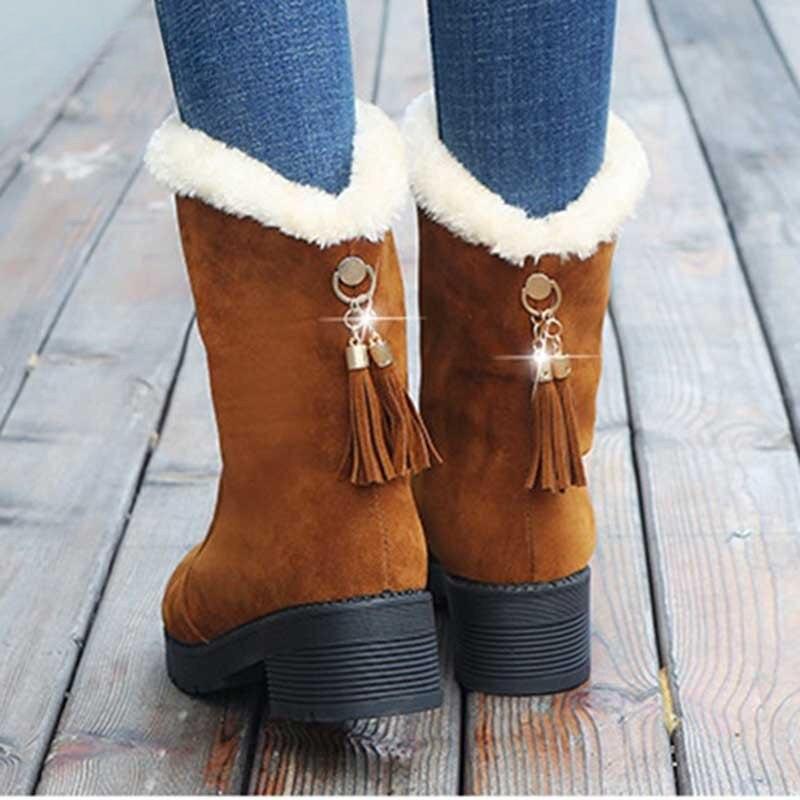 Cizme de dama Cizme de la jumatatea gambei Pantofi de dama Cizma de femeie Iarna Pantofi calduroase Platforma pantofi de zapada New Fashion