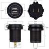 12V 24V Dual USB Charger Socket Power Outlet 2.1A & 2.1A for Car Boat Marine RV Mobile with Wire Fuse DIY Kit Blue Red Green LED