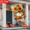 2D Flat, 2D Flat Thanksgiving Welcome Autumn Sunflowers Maple Leaves Pumpkin Garden Flag_4-28x40 Inch Outdoor Garden Flag Double-sided Home Decoration