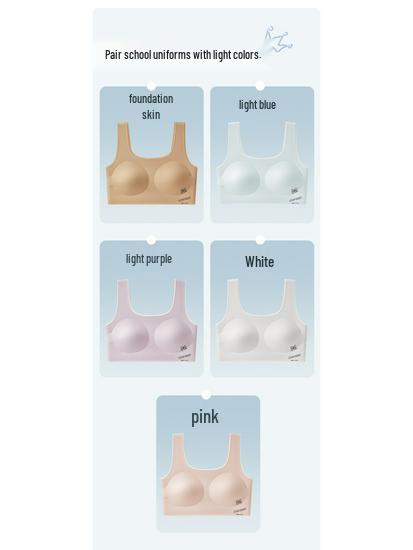 

Girls Vest Bra for Middle to High School Students (Ages 12-16) L (approx. 40-50kg) светло-фиолетовый