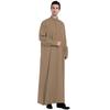 Men's Stand Collar Polyester Robe with Pocket - Arab Middle East Style, Qatar