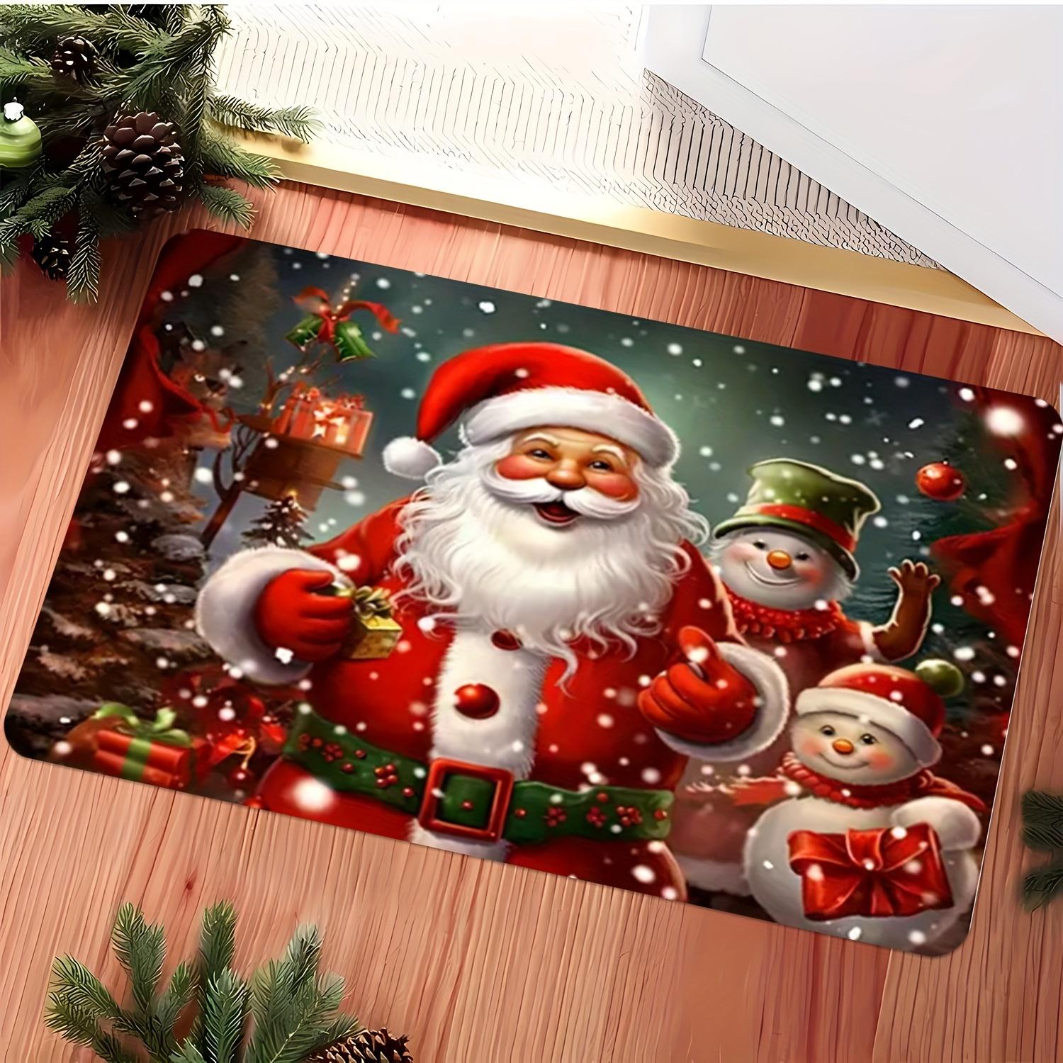 

Adorable Santa Claus Doormat Stain-Resistant and Durable Bathroom Toilet Floor Mat Entrance Hallway Rug Home Decor 40x60cm 16x24inch