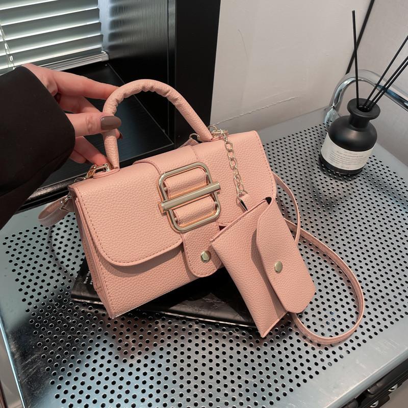 Color Square Candy Crossbody Bag Pu Magnetic Closure Details Mother Child Bag