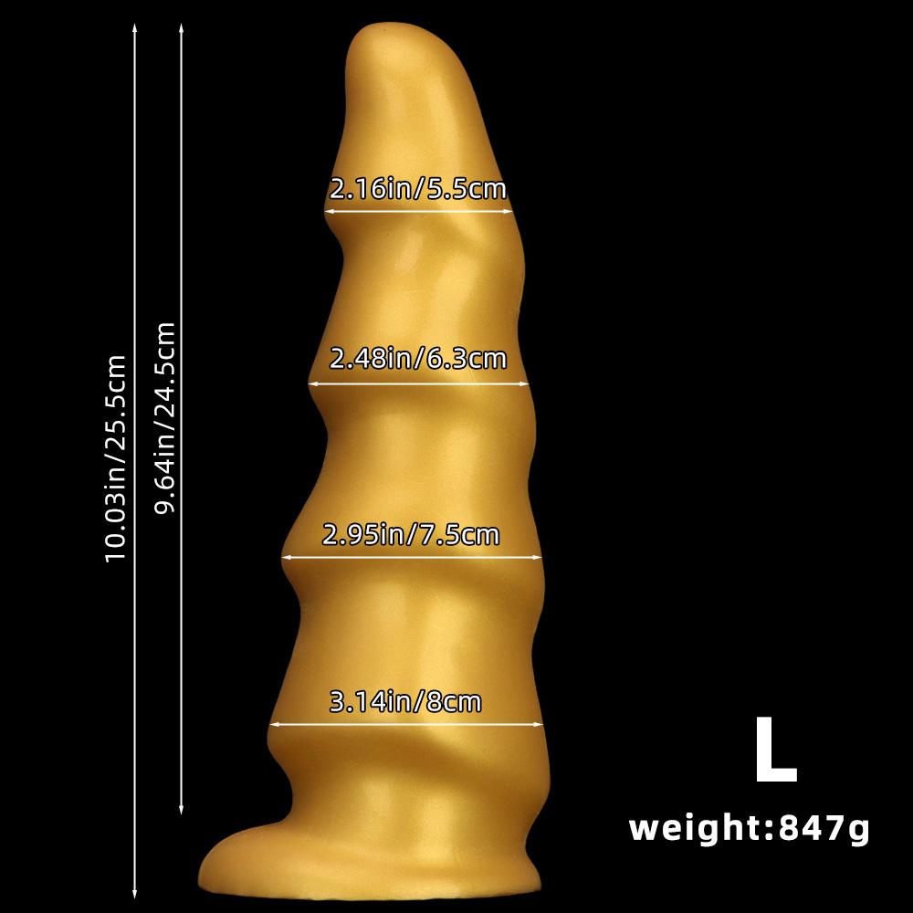 Énorme Plug Anal en Silicone Doré Godemichet Fileté Réaliste Grosse Bite Jouet Sexuel pour Hommes Fisting