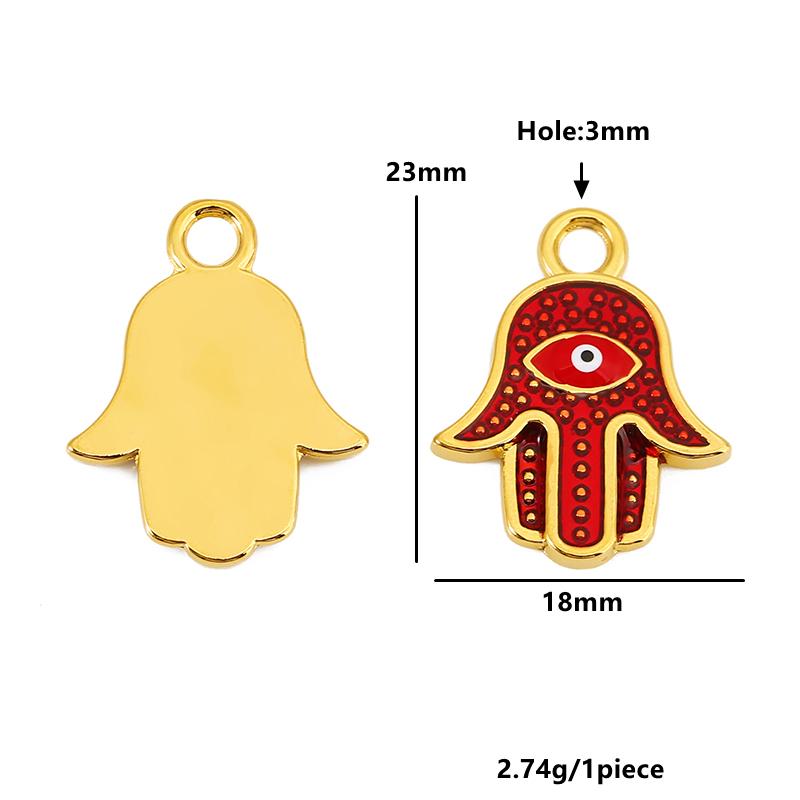 3pcs Stainless Steel Palm Eyes Charm Enamel Evil Eye Pendants for Jewelry Making DIY Women Earring Necklace Jewelry Accessories