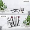 3-Fächer Acryl Make-up-Pinselhalter Organizer, Make-up-Pinselhalter Becher, Make-up-Pinsel Etui zur Aufbewahrung & Sortierung, Klar