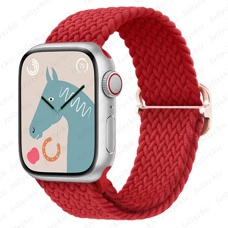 Braided Stretchy Adjustable Straps Compatible for Apple Watch Ultra 2/1 Band 38mm 40mm 41mm 42mm 44mm 45mm 49mm for Women Men